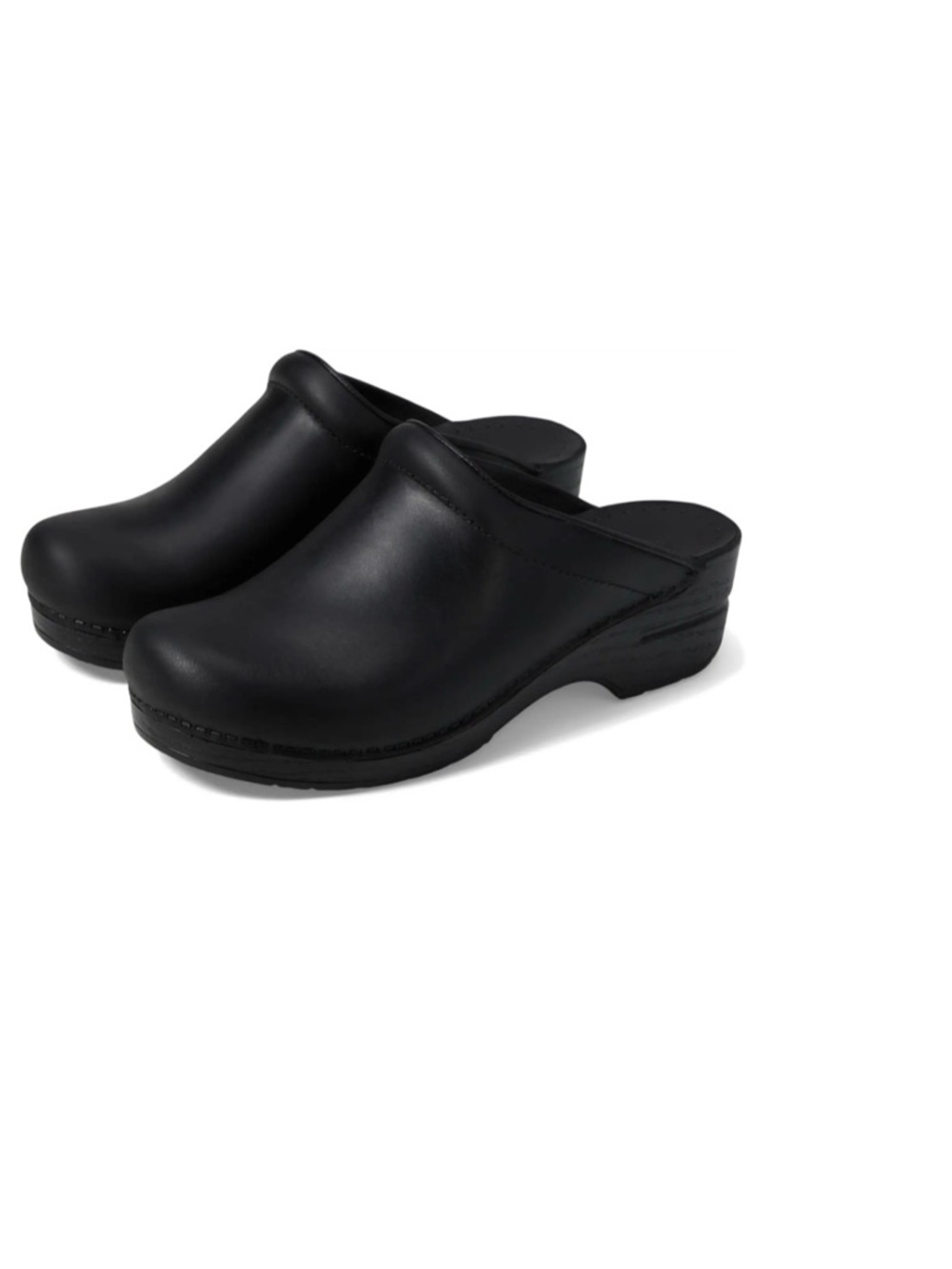Dansko Sonja Black Rubber-Soled Clogs